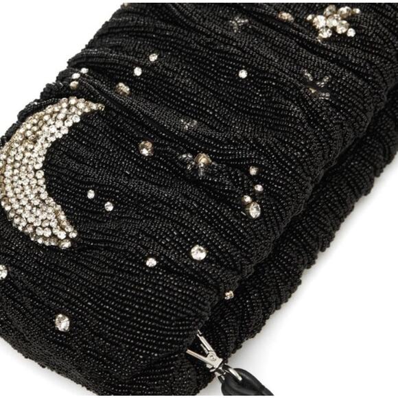 STAUD Starry Night Beaded Bean shoulder bag clutch Moon Bling RARE - Picture 2 of 5
